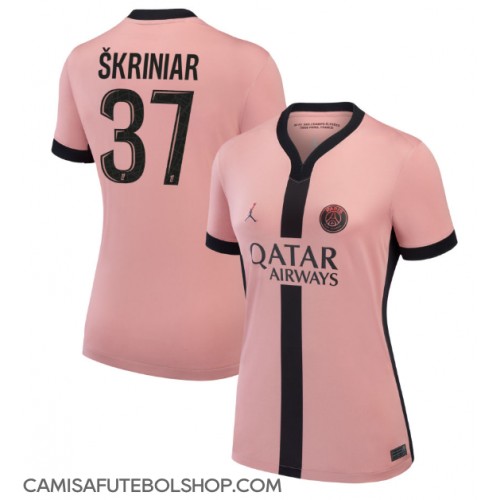 Camisa de time de futebol Paris Saint-Germain Milan Skriniar #37 Replicas 3º Equipamento Feminina 2024-25 Manga Curta